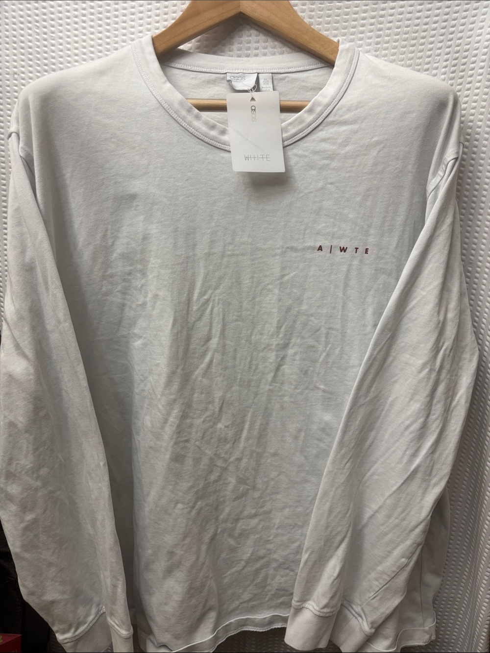 Men's asos Long Sleeve Crewneck Shirt - White